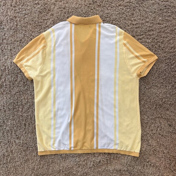 Paul Jones Knit Button Up Shirt 2XL Short Sleeve Striped Retro Vintage Style - Picture 7 of 8